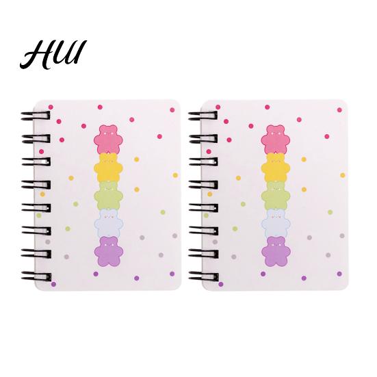 Rollover Coil Journal 2Pcs Cartoon Notebook Mini A7 Portable Spiral Memo Pad for Students Cute Flower Journaling School Travel Notepad