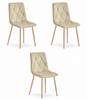 LIBRA chair - light beige velvet / wood-colored legs x 3