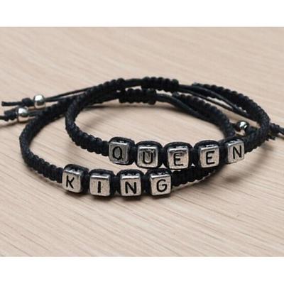 2Pc Couple His /& Her Friendship Lovers King Queen Crown Bracelets Beads Bracelet