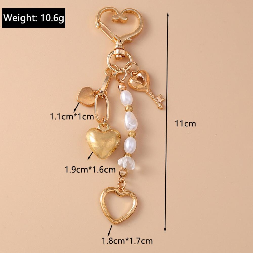 Key Ring Pendants For Women Girls Handbag Decor  Handmade Jewelry Gifts Alloy Love Heart Key Chain Shell Starfish