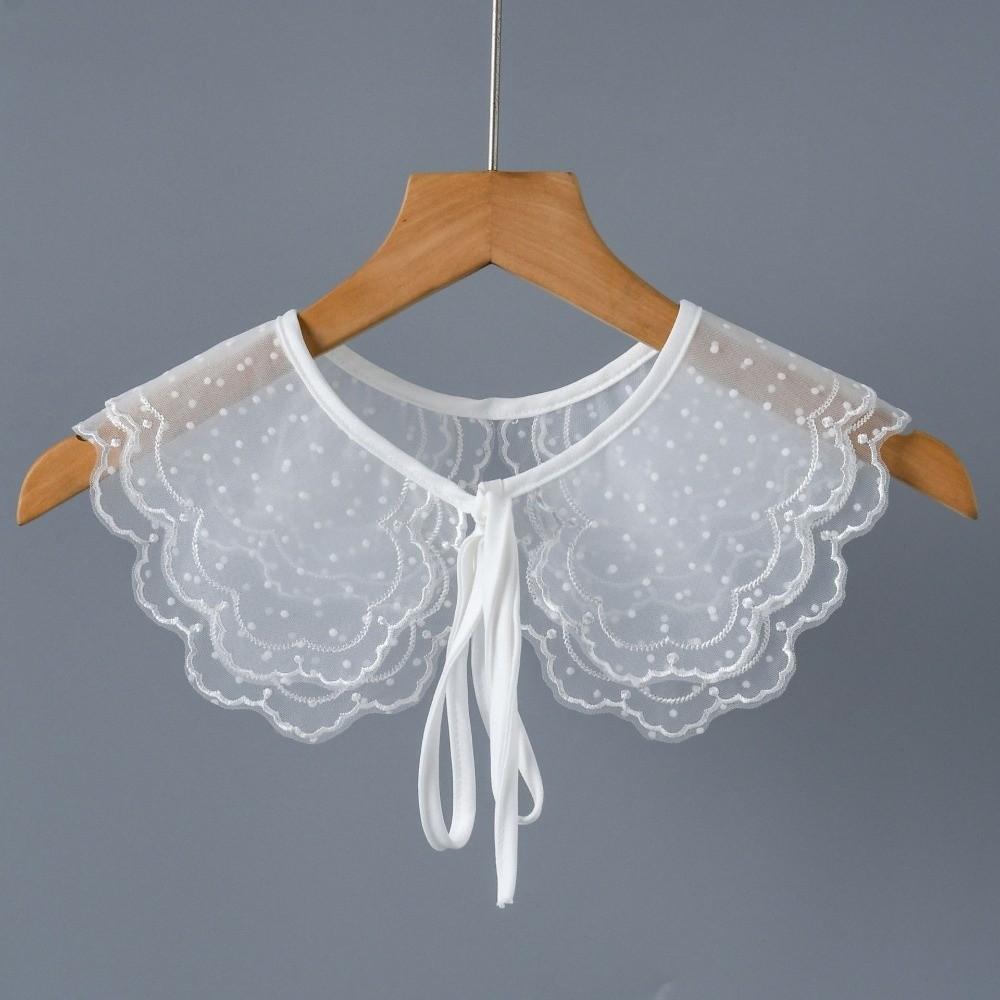 Floral Embroidery Cape Fake Collar Lace False Collar Elegant Lace Shawl Collar Summer