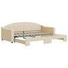 VidaXL Daybed with Pull-out Bed Cream 90x200 Cm Fabric 3197534