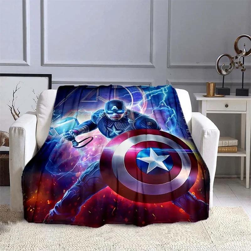 Captain America Printed Blanket Children Adult Blanket Soft and Warm Bedding for Bed Sofa Outdoor Travel Cover Blanket