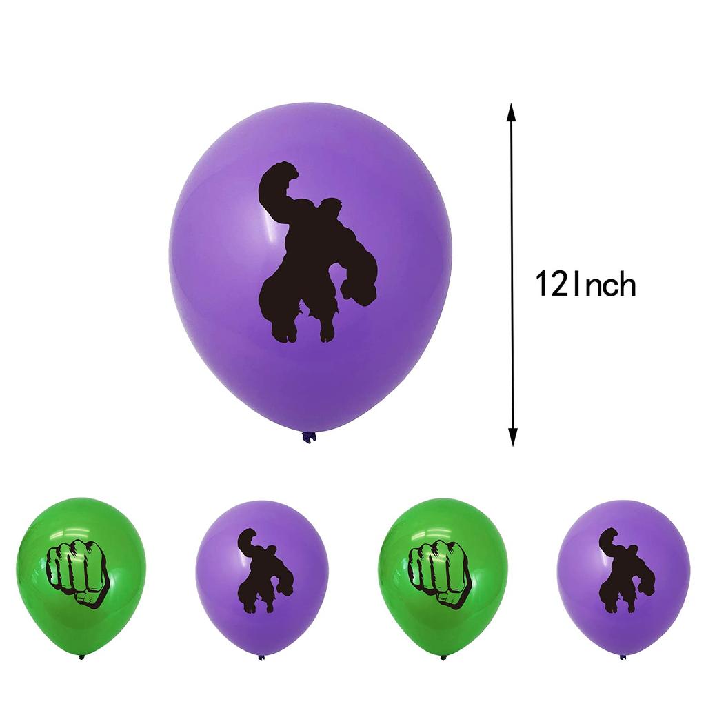 Hulk Birthday Decorations Party Set, Hulk Superhero Hero Movie Character Popular Kids Cute Funny Boy Girl Green Happy Birthday Garland Banner Balloons