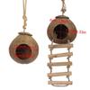 Coconut Bird Nest Hut With Ladder Hanging,Hanging Coconut Bird House Parrot Hideout Bird Cage For Lovebird Pigeons Pet Supplies