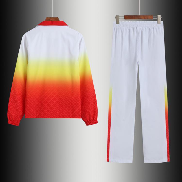 Chinese Sportswear Three-Piece Set: Long Sleeve Athlete Entrance & School Uniform for Spring/Autumn.
