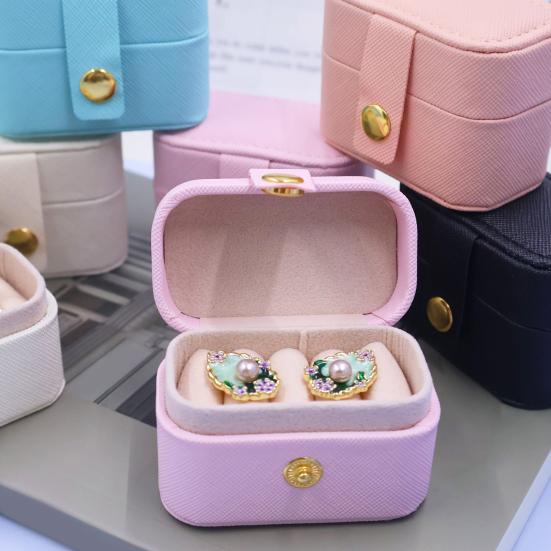 PU Leather Jewelry Storage Box, Mini Compact Gift Box, with Soft Scratch-Proof Interior Jewelry Case, for Rings Earrings Necklaces