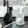 1SET Ceramic Toilet Brush Home Toilet Bathroom Cleaning Brush Household Long Handle Toilet Brush