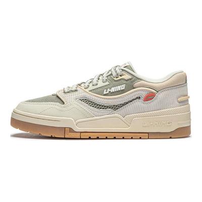 Li Ning 001 BTC Versatile Retro Skate Shoes Thick Sole Height Increasing Non-Slip Shock Absorption Wear-Resistant Support Low-Top AGCU053-2