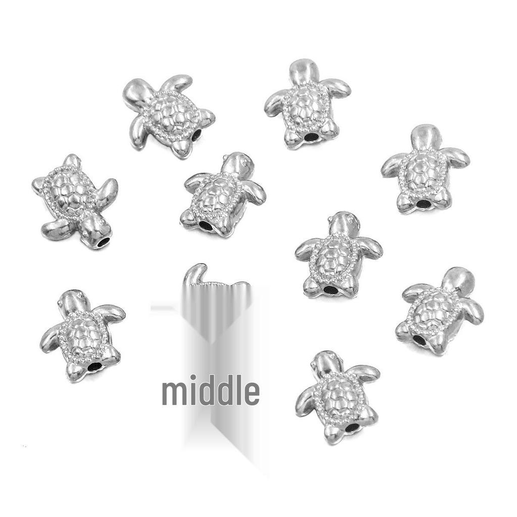 Retro Ocean-Themed Stainless Steel Beaded Pendants: Starfish, Seahorse, Sea Turtle for DIY Bracelets & Necklaces