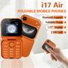 New i17Air 2G Mini Foldable Mobile Phone Dual SIM Speed Dial Blacklist Flashlight Call Record Flip Cellphone FM Radio