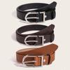 Women Leather Belt With Square Alloy Buckle And Adjustable Length