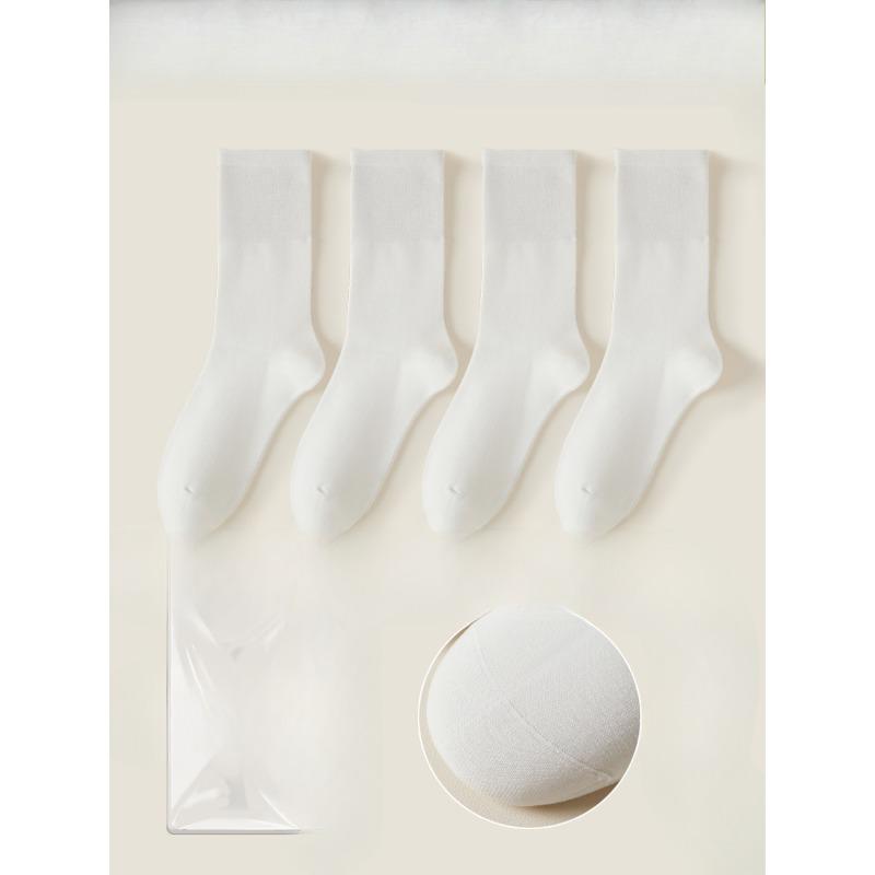 4 Paar Damen Sommer Dünne Baitar Einfarbig Nahtlos Anti-Pilling Atmungsaktiv Schweißabsorbierend Monats-Socken aus Baumwolle