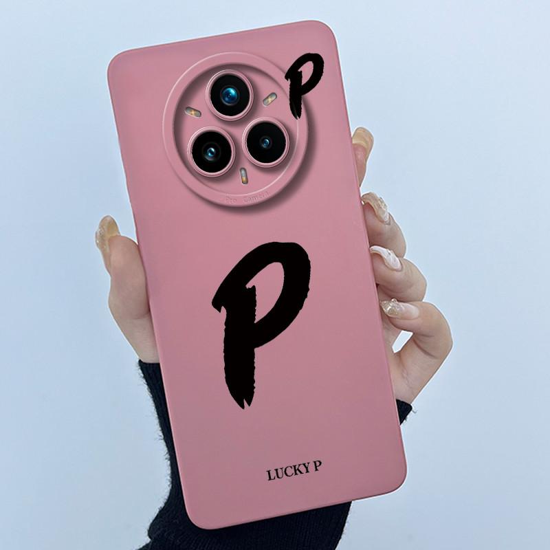 For Realme 14 Pro 14Pro+ 5G Cover Case Lucky Initial Letter Couple Silicone Soft Phone Bumper for Realme14 Pro Plus 2025 Casing