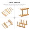 Bamboo Dish Drying Rack for Kitchen Counter and Cabinet, Dish/Book/Plate/Bowl/Cup/Cutting Board/Pot Lid Organizer for Kitchen