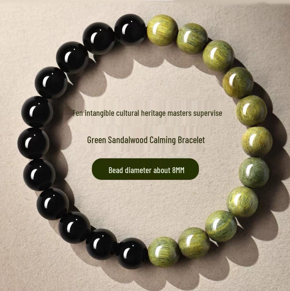 Premium Green Sandalwood & Wenge Bracelet for Men & Women - High Density, Collection Grade