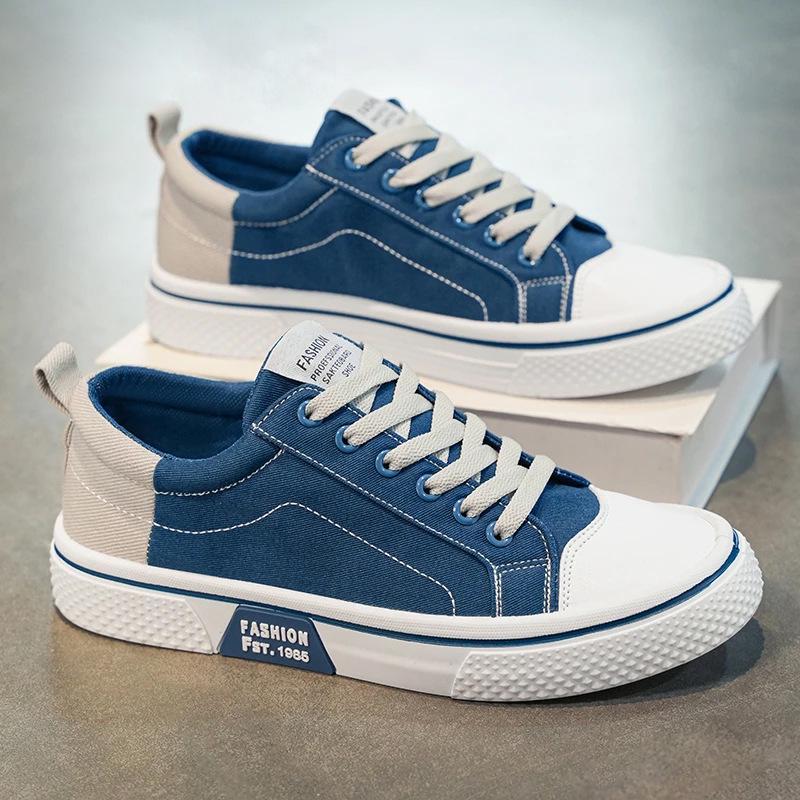 Men's Canvas Skateboard Shoes: 2026 Spring Breathable Low-Top, Lightweight, Versatile, Sports Casual.