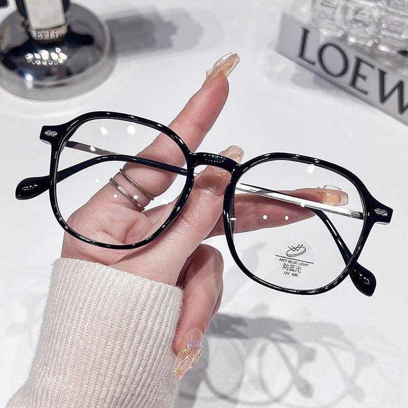 Fashion Anti-blue Light Reading Eyelasses Women's Transparent Glasses Frame Trendy Round Plus Diopter Presbyopia Eyewear To +4.0