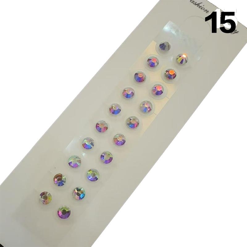 Fashion Bowknot Colorful Rhinestone Pearls Ear Point Stickers Ear Pressure Stick Acupuncture Auricular Ear Stickers Massage