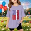 Kids Short Sleeve T Shirt Independence Day Print Top Lightweight Comfortable Casual Tee for Boys and Girls Summer Wear