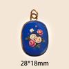 Vintage Vergoldete Emaille Anhänger Mit Handbemalten Blumen Vogel Mustern Perfekt Für Diy Halskette Schmuckherstellung Geschenke