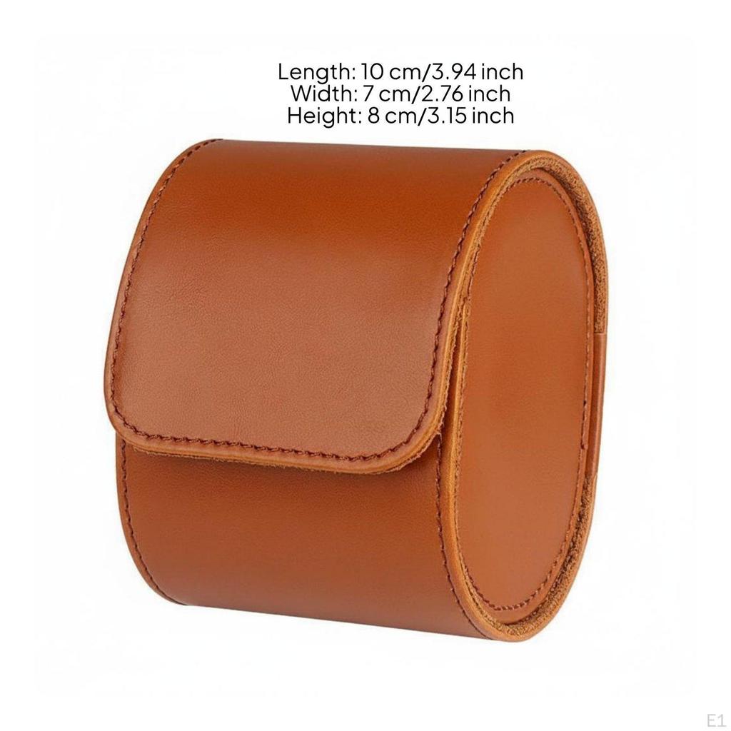 PU Leather Watch Box Dustproof Single Travel Case Scratch Protection for
