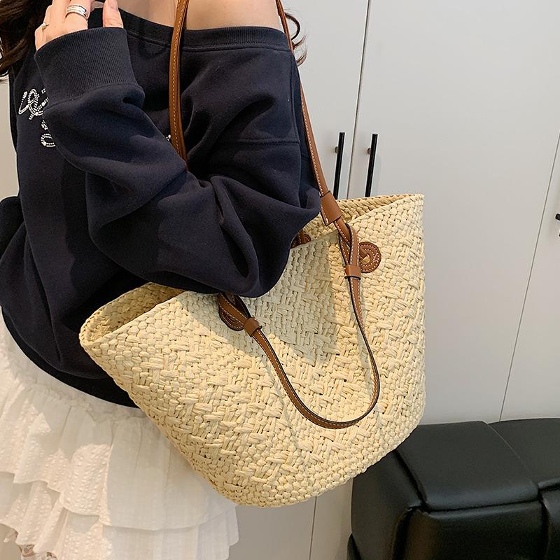 Fashionable Seaside Vegetable Basket Bag Casual Niche Simple and Large-capacity Single-shoulder Women's Bag