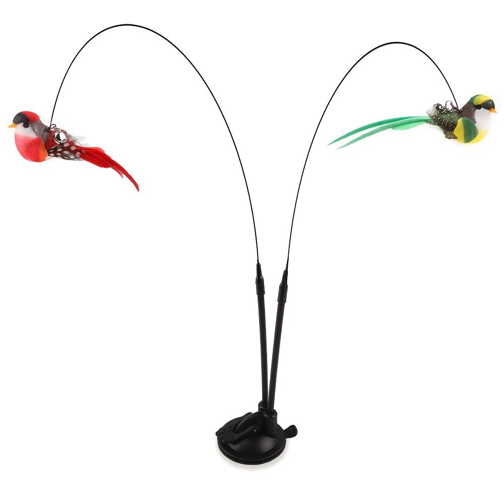 

Интерактивный набор дразнилок для кошек с реалистичными птицами, длинная удочка для игры без рук и двойной стержень, колокольчик и прочная присоска для активной игры, товары для питомцев чёрный