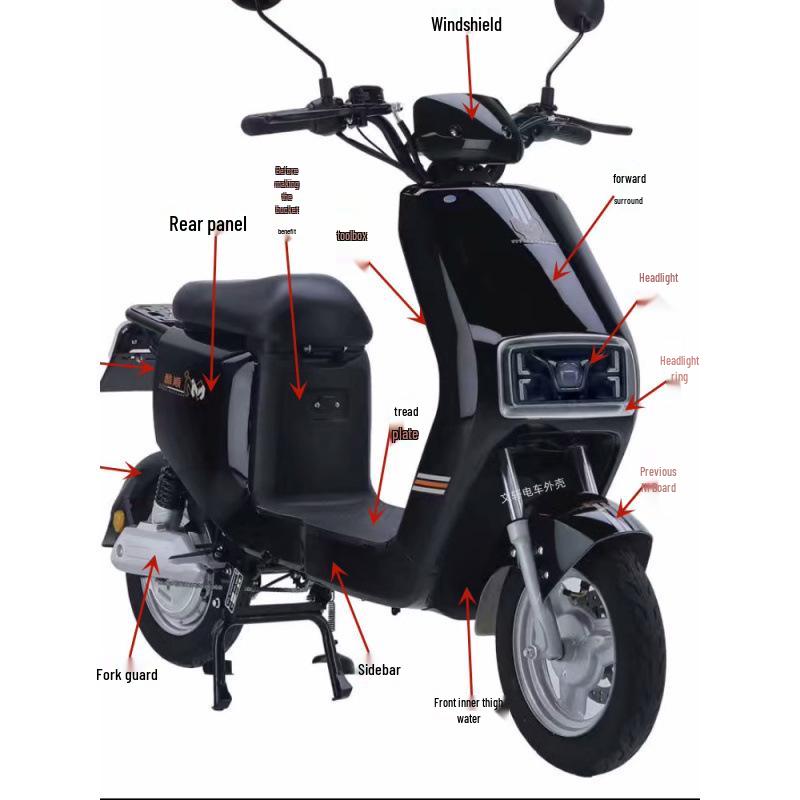 QY é ideal para novas carcaças plásticas de veículos elétricos padrão, componentes pintados F6 e carcaças de veículos Jinjian Yadea.
