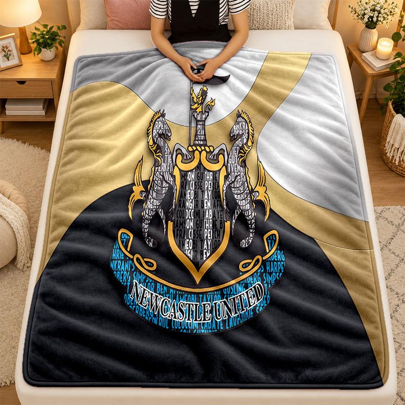 Coperta di Flanella Newcastle United Calcio Calda Morbida Plaid per Uso Interno Divano Letto Soggiorno