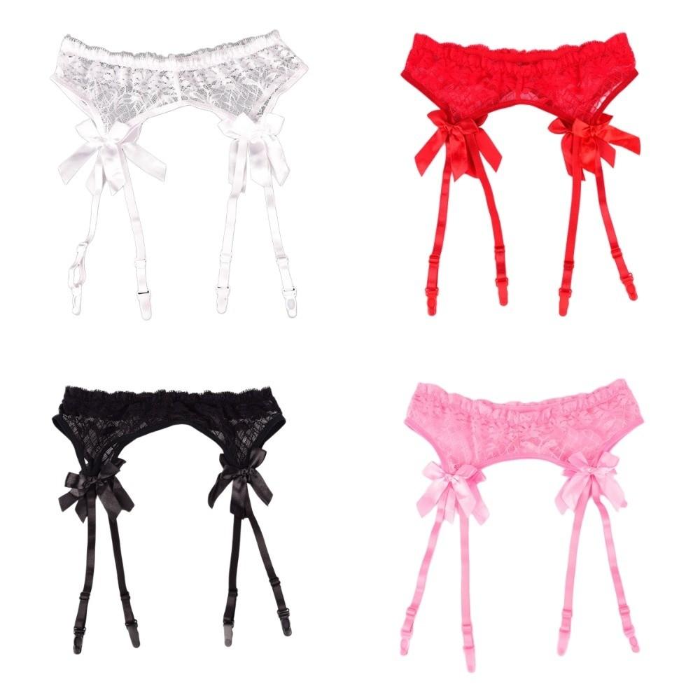 Bow Suspender Belt Adjustable Straps Garters for Stockings Elegant Lace Garter Belt  Intimate Wear