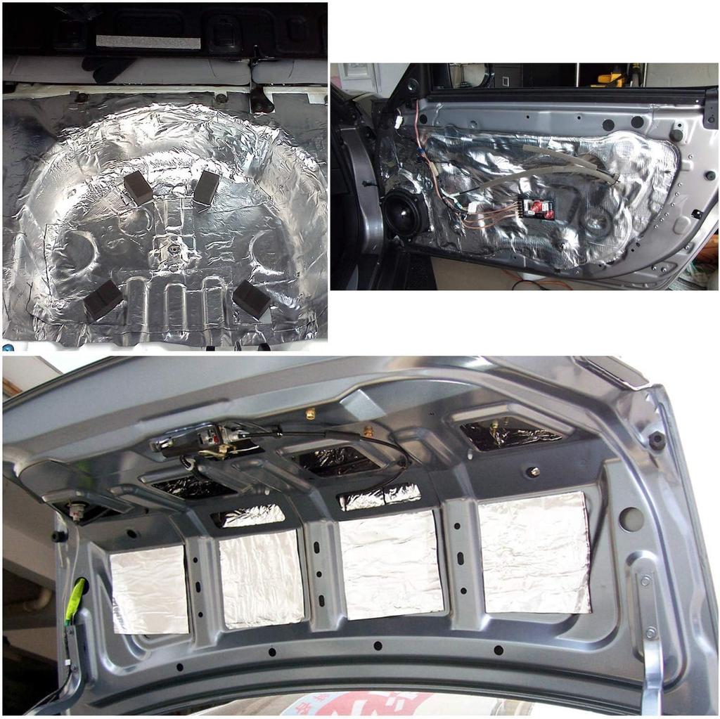 Car Insulation Material Mat 158"x40" Foam Insulation Shield Adhesive Backed Aluminized Car Sound Deadening Pad for Hood,Floor