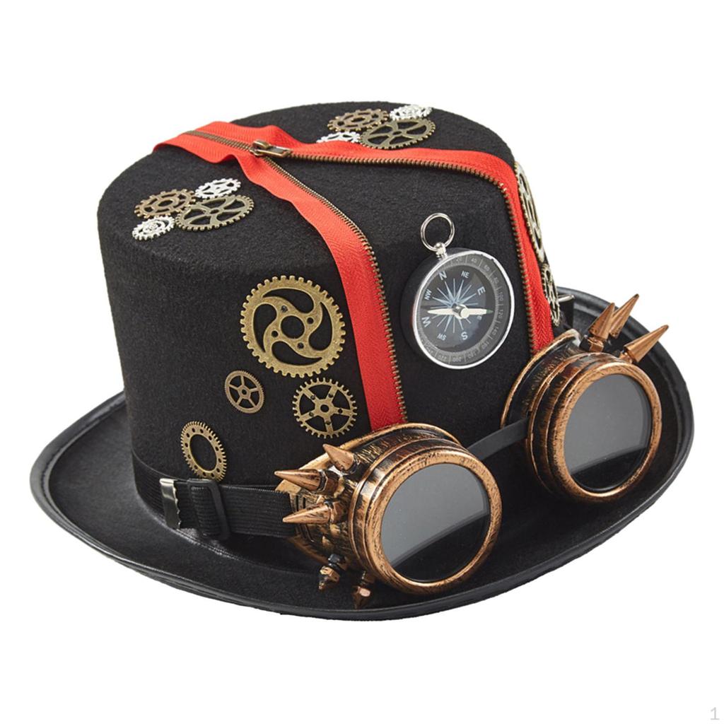 Steampunk Top Hat for Women Men Party Cap Fashion Jazz Nightclub