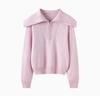 Women's Fashionable Cashmere Knit Sweater: Solid Color, Zip Collar, Loose Fit, Slimming, Comfy & Thick