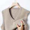 Fengxun Men's 100% Pure Wool V-Neck Knitted Vest FXT6450