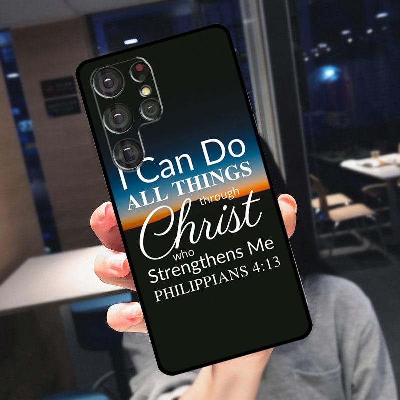 Bible Verse Philippians Jesus Christ Cover For Samsung Galaxy S25 Ultra S24 S22 S21 S23 Plus S20 FE S9 S10 S24 FE Phone Case