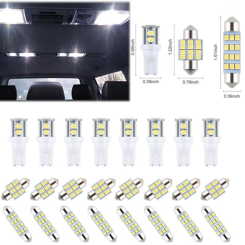 20/24pcs T10 DC 12V Led Bulb Set White Light Car Light Bulb Suitable for Reading Light/License Plate Light/Interior Light