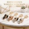 Luxury Rhinestones Whistle Keychain Creative Shining Whistle Pendant  Bag Ornament