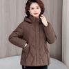 New Winter Mother Dress Fashionable Hooded Loose Cotton Coat Cotton Clothes Versatile Removable Hat Women's Jacket