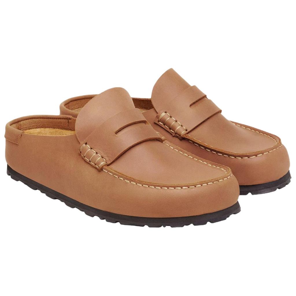 Birkenstock Rubber Sole Abrasion Resistant Closed Toe Slippers Unisex Brown Regular Loose Fit 1030206