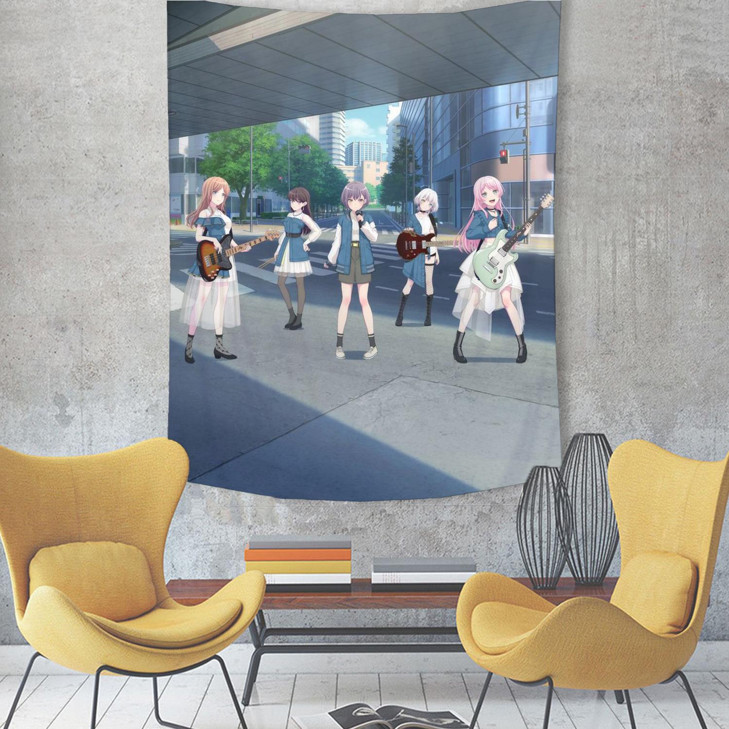 

Japanese Anime Cartoon Girl Band BangDream Mygo Wall Tapestry Aesthetic Wall Decor Boho Home Decoration For Bedroom Living Room 29x37in