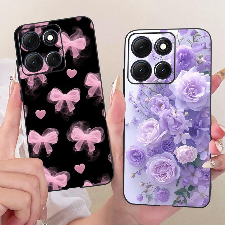 Fashion Crown Letter Case For Motorola Moto G86 G86Power Soft Black Silicone Back Cover For Moto G 86 G86 Power 5G Phone Cases