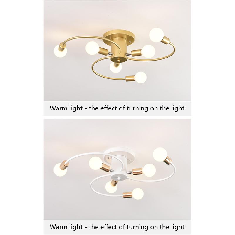6 Heads LED Ceiling Lamp for Living Room Nordic Dome Light Home Decoration Lighting Natural Light Lighting Chandelier