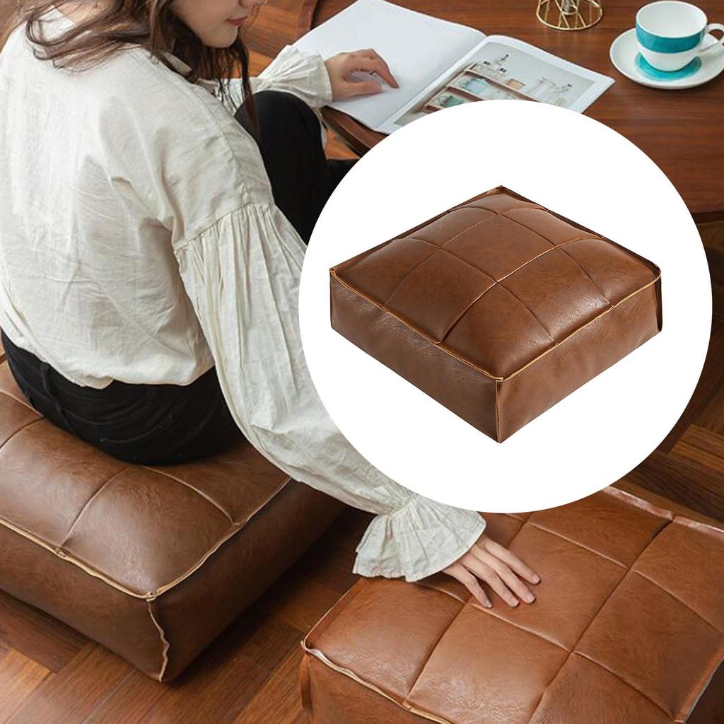 Foot Stool Morocco Ottoman Cover Pouf Footstool Seat Cushion PU Leather Handcrafted