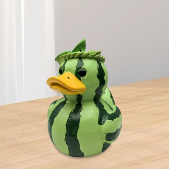Fruit Duck Figurine Watermelon Dragon Fruit Cartoon Duck Resin Animal