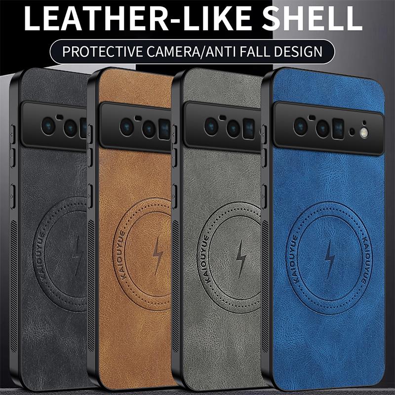 For Google Pixel 6 Pro Magnetic Protector Phone Case For Google Pixel 6 Pro Sheepskin Leather Cover Soft Lambskin Shockproof