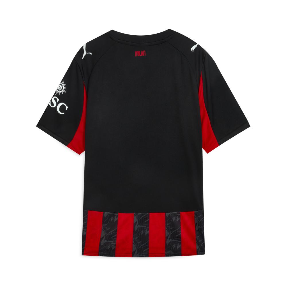 Puma AC Milán Vypasované Všestranné Fanouškovské Tričko s Krátkým Rukávem Fotbalové Pánské Topy Černá Červená 779962-01