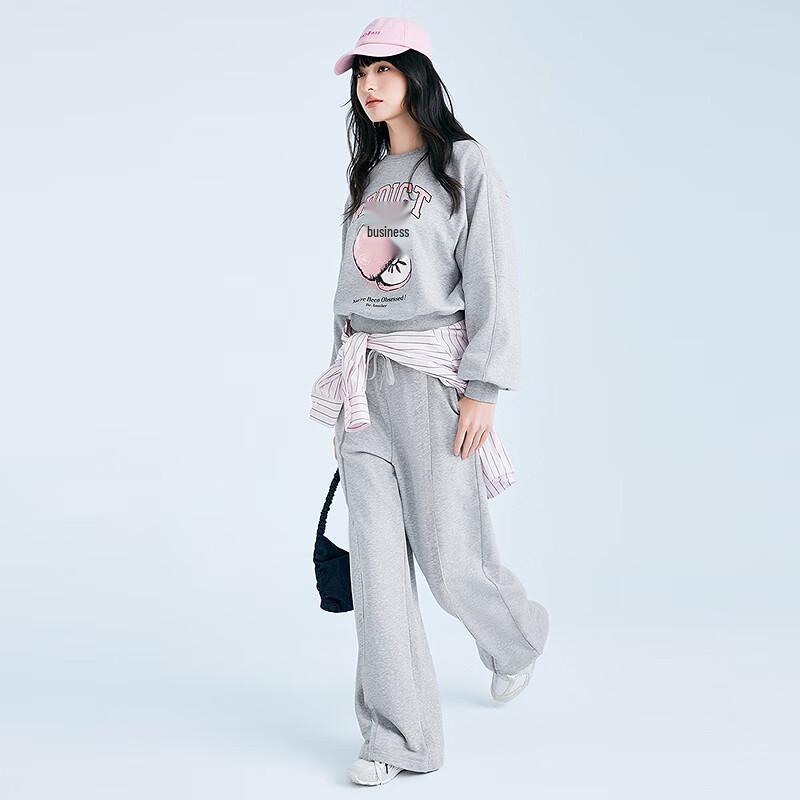 Ledin 2025 Spring Contrast Knit Wide-Leg Pants