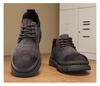 Men's Genuine Leather Outdoor Short Boots, Warm Plus Velvet, Autumn Winter Workwear, Yellow Martin Design.