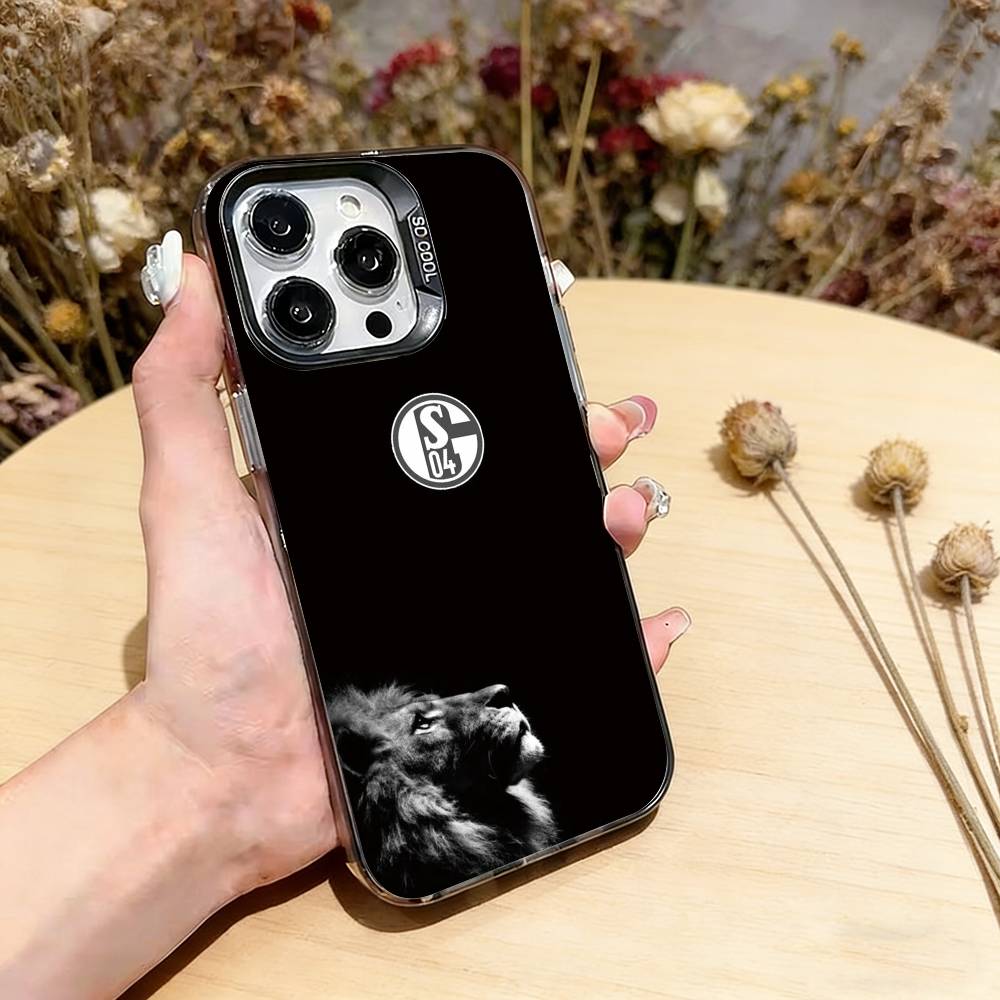 

S-Schalke 04-PC Phone Case For iPhone 17,16,15,14,13,12,11 Plus,Pro Max,XS,Colorful Silver Phone case Funda Cover iPhone14Plus